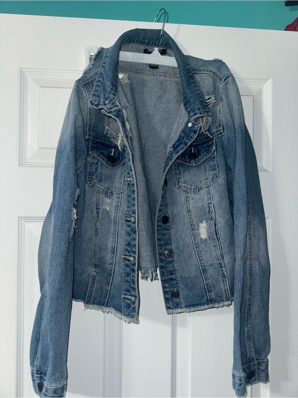 Streetwear society distressed denim jacket